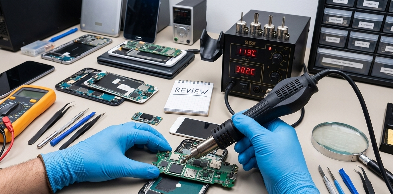 Review hot air blower cho sửa chữa điện tử